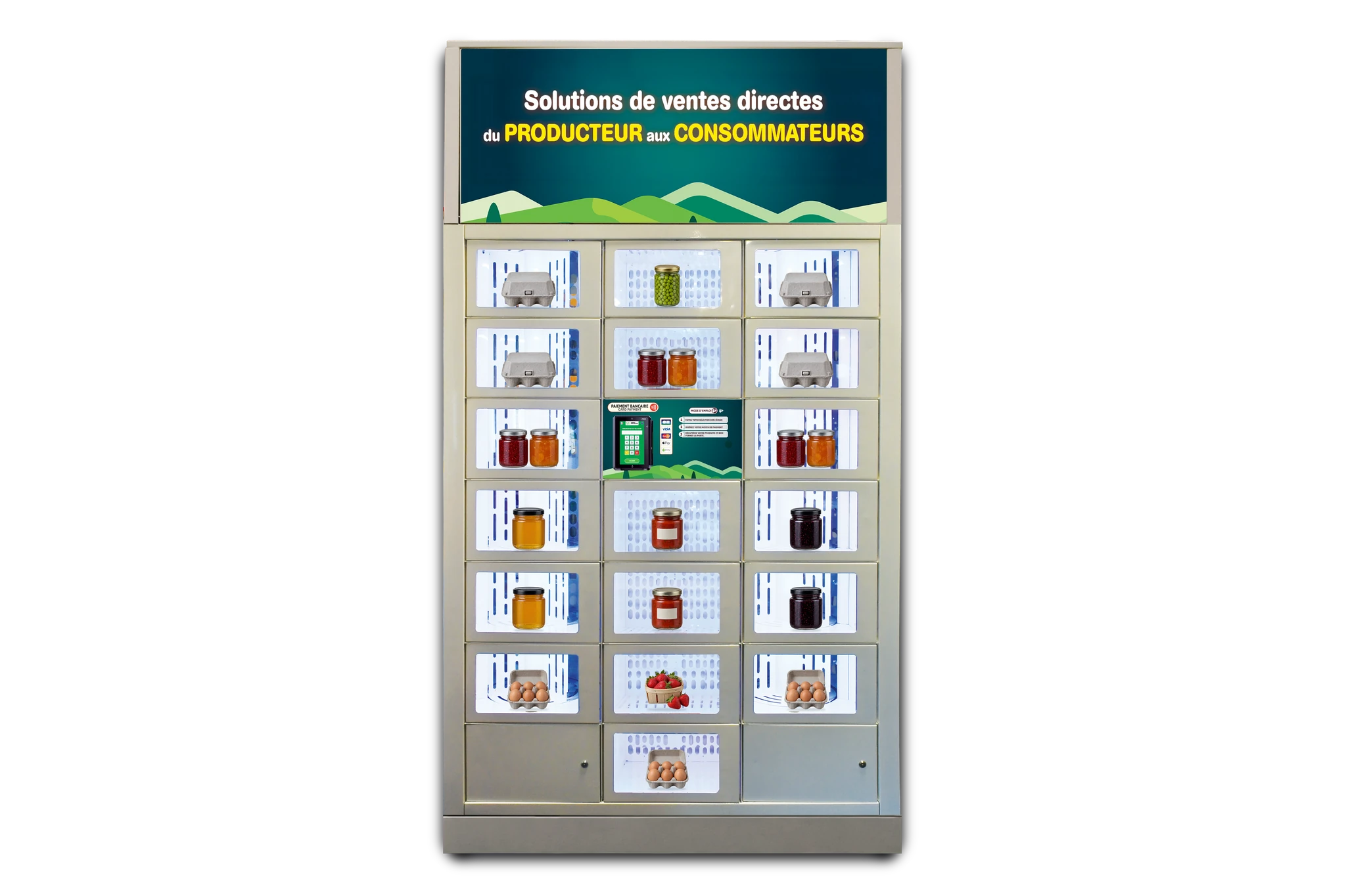 Casier rotatif avec module de paiement intégré
